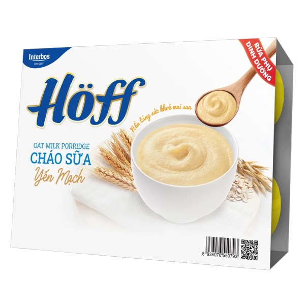 Lốc 6 Cháo Sữa Phô Mai Yến Mạch Hoff Hộp 55G