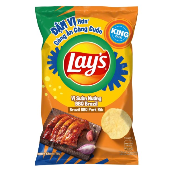 Snack Khoai Tây Lay's Vị Sườn BBQ Gói 53G