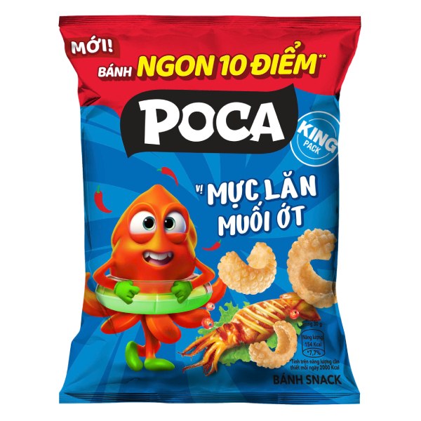 Snack Poca Mực Lăn Muối Ớt Gói 60G