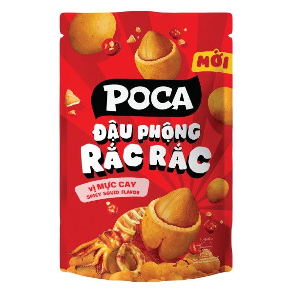 (Only Emartmall) Đậu Phộng Rắc Rắc Poca Vị Mực Cay Gói 70G