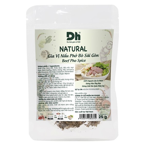 Gia Vị Nấu Phở Bò Sài Gòn Dh Food Natural Gói 25G