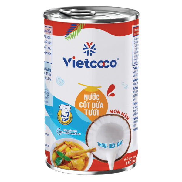 Nước Cốt Dừa Tươi Vietcoco Món Mặn Lon 160Ml