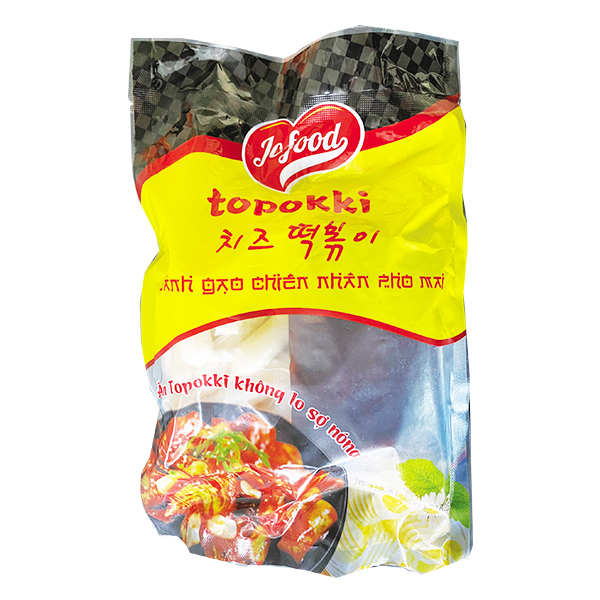 Bánh Gạo Hàn Quốc Jo Food Nhân Phô Mai Và Nước Sốt Gói 500G