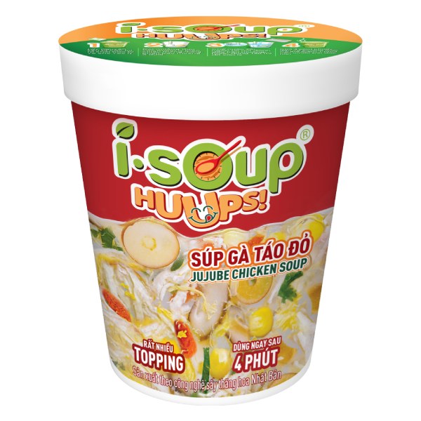 Súp I-Soup Huups Gà Táo Đỏ Ly 12G 