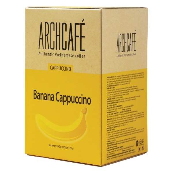 Cà Phê Hòa Tan Archcafé Cappuccino Vị Chuối Hộp 12 Gói*20G