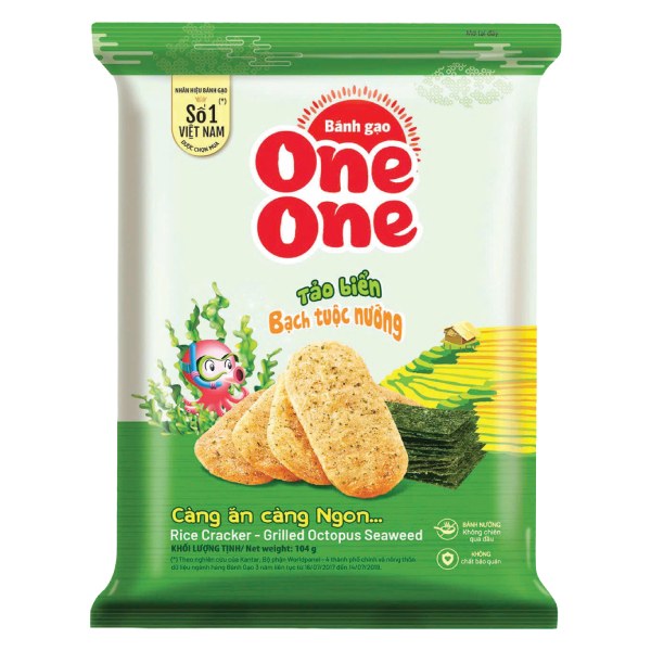 Bánh Gạo One One Vị Tảo Biển Bạch Tuộc Nướng 104G
