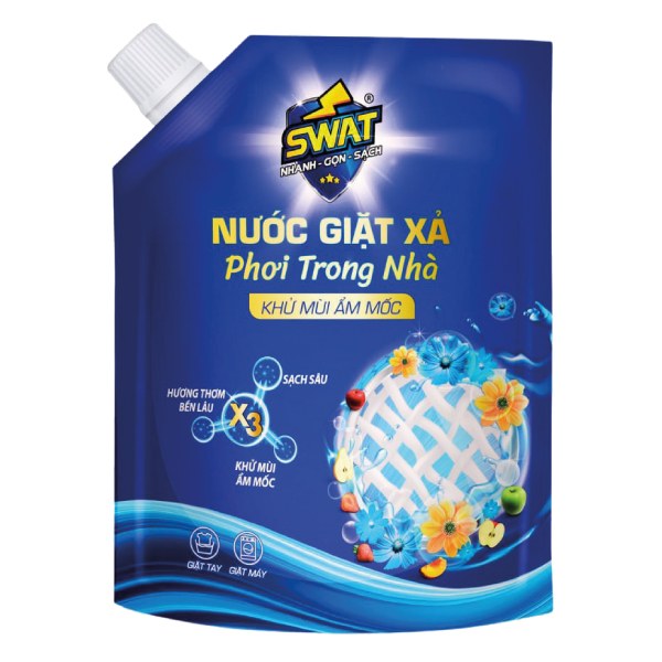 Nước Giặt Xả Swat Khử Mùi Ẩm Mốc Túi 3.5Kg