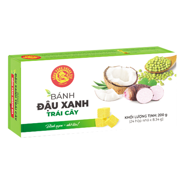 Bánh Đậu Xanh Rồng Vàng Hoàng Gia Hương Trái Cây Hộp 200G
