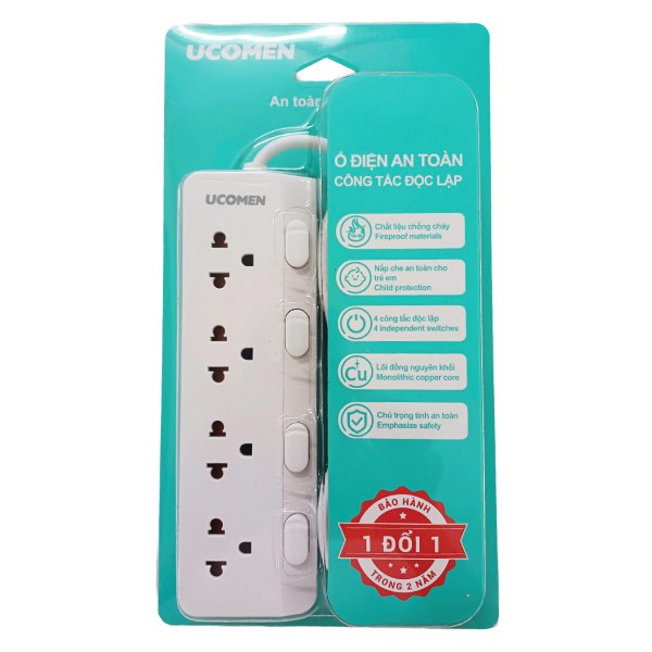 Ổ Điện An Toàn Ucomen 4 Công Tắc VN104K4S