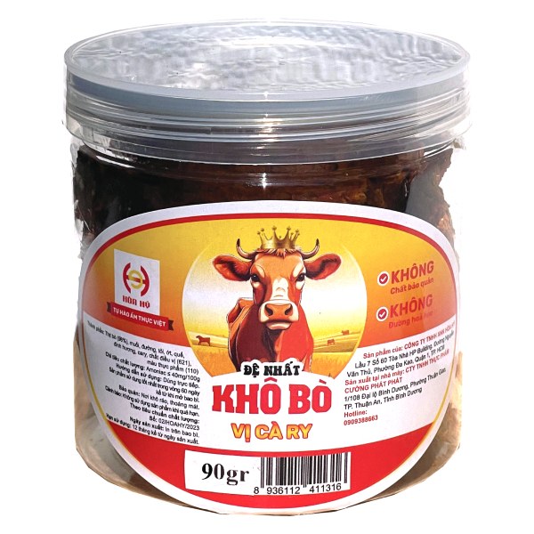 Khô Bò Hòa Hỷ Cary Miếng Hũ 90G