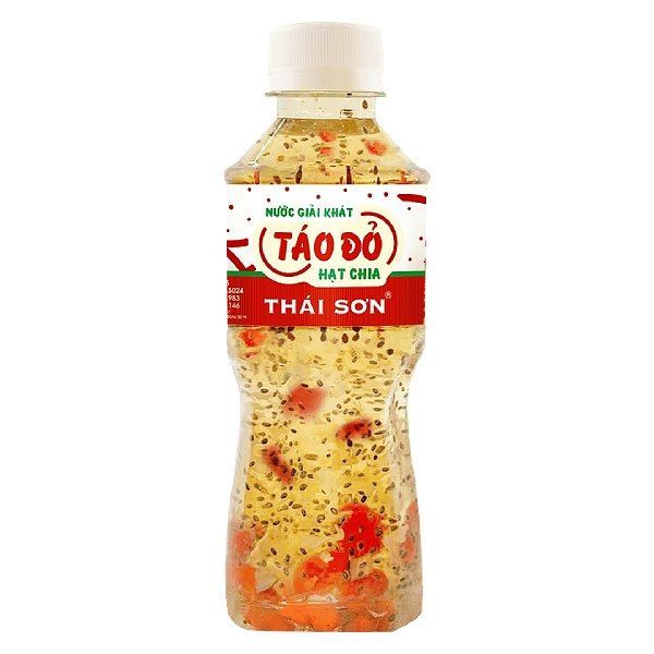 Nước Giải Khát Táo Đỏ Hạt Chia Thái Sơn Chai 330Ml