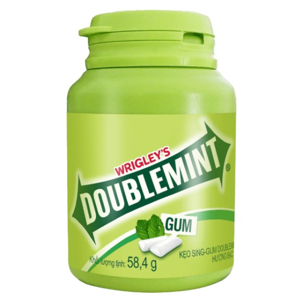Kẹo Cao Su Double Mint Bạc Hà Hũ 58.4G