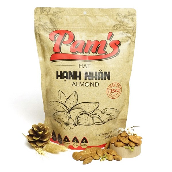Hạt Hạnh Nhân Pam's Túi 500G
