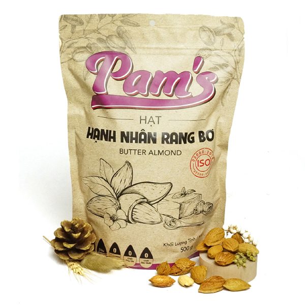 Hạt Hạnh Nhân Rang Bơ Pam's Túi 500G