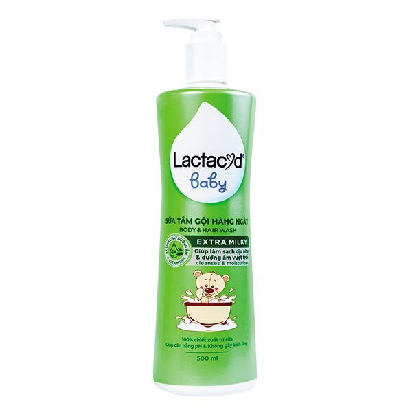 Sữa Tắm Gội Trẻ Em Lactacyd Milky 500Ml 