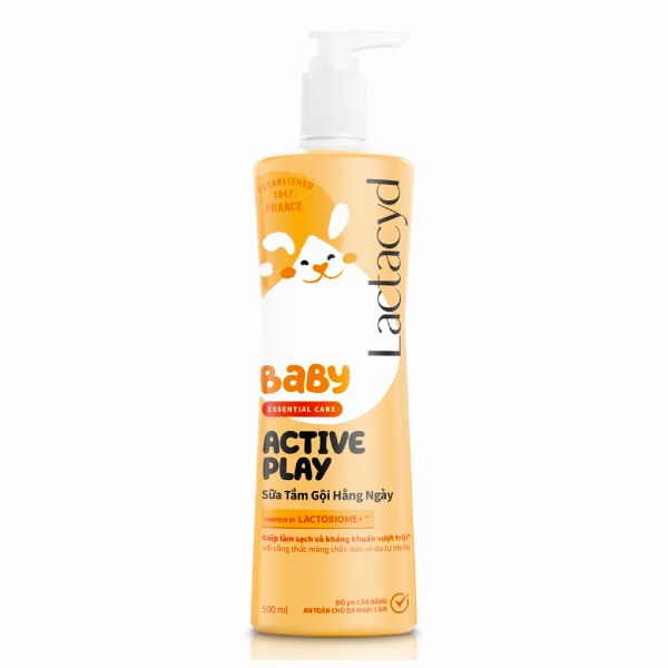 Sữa Tắm Gội Trẻ Em Lactacyd Active Play Chai 500Ml