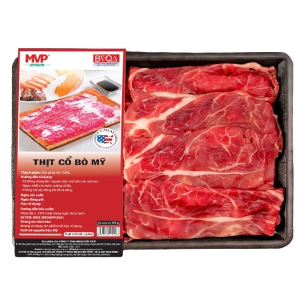 Thịt Cổ Bò Mỹ Đông Lạnh Vỉ MVP 350G
