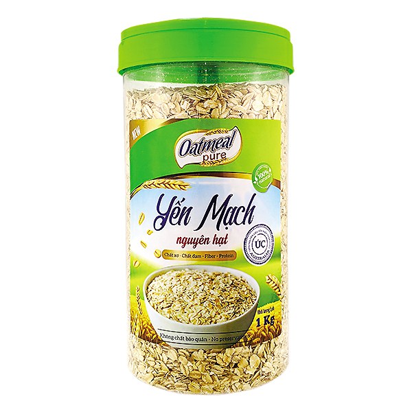 Yến Mạch Oatmeal Nguyên Hạt Hũ 1Kg