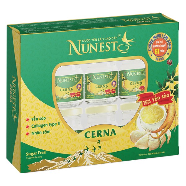Hộp 6 Nước Yến Nunest Cerna 70Ml