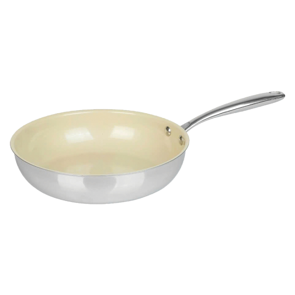 Chảo Men Gốm Inox 3 Lớp Đáy Từ Green Cook GCP235-26IH 26Cm