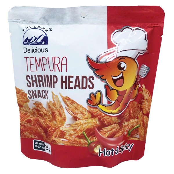 Snack Đầu Tôm Phi Long Vị Cay Gói 25G