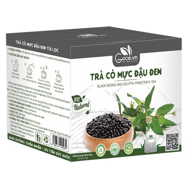 Trà Goce Cỏ Mực Đậu Đen Hộp 20 Gói*4G