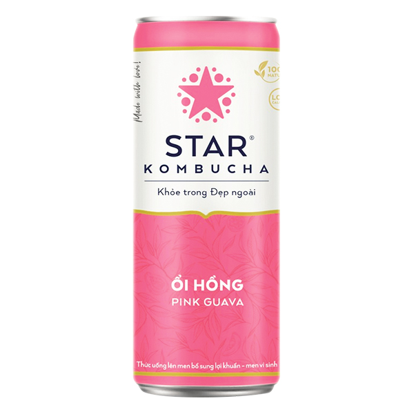 Thức Uống Lên Men Star Kombucha Ổi Hồng Lon 250Ml