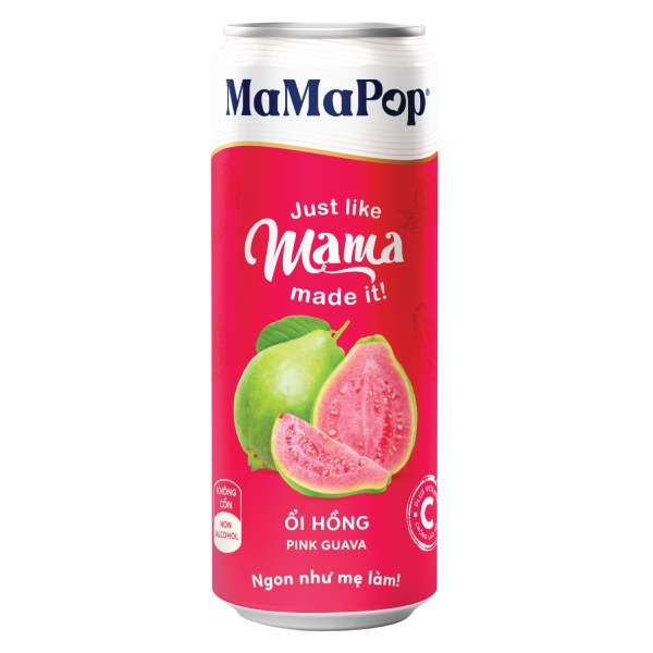Nước Trái Cây Sparkling Mamapop Vị Ổi Hồng Lon 330Ml