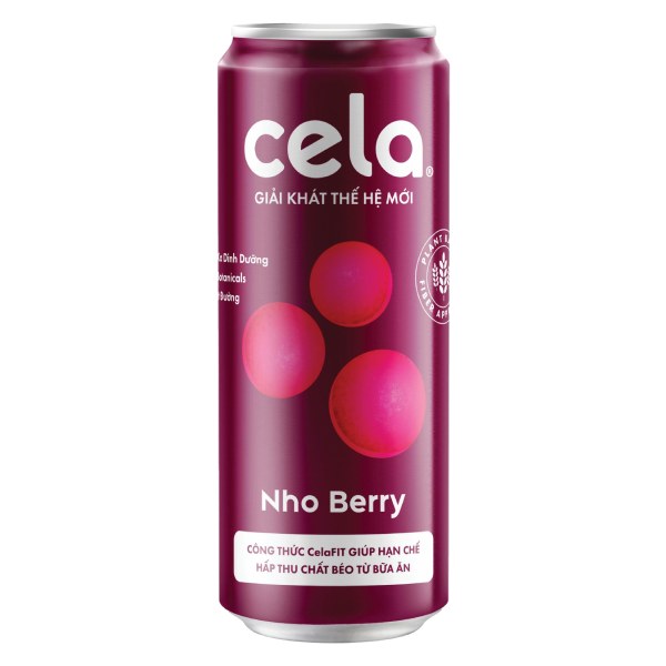 Nước Giải Khát Có Ga Cela Nho Berry Lon 320Ml