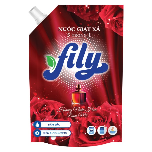 Nước Giặt Xả Fily 5in1 Hương Nước Hoa Đam Mê Túi 3.6Kg