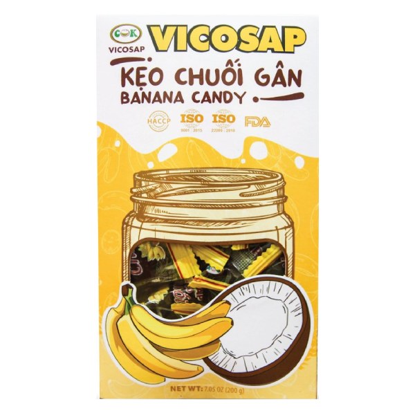 Kẹo Chuối Gân Vicosap Hộp 200G