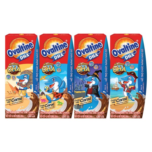 Lốc 4 Thức Uống Lúa Mạch Ovaltine DHA 180Ml
