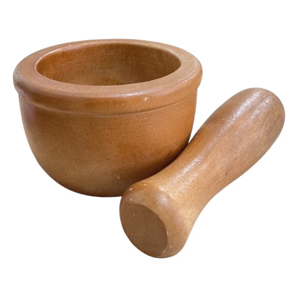 Bộ Cối Chày Không Chân Gỗ Xà Cừ Thanh Tú 9Cm