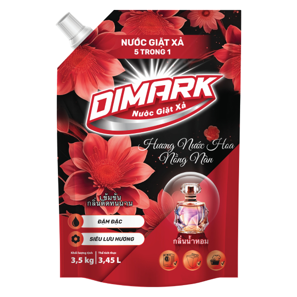 Nước Giặt Xả Dimark 5In1 Hương Nồng Nàn Túi 3.5Kg
