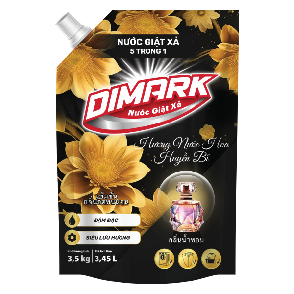 Nước Giặt Xả Dimark 5In1 Hương Huyền Bí Túi 3.5Kg