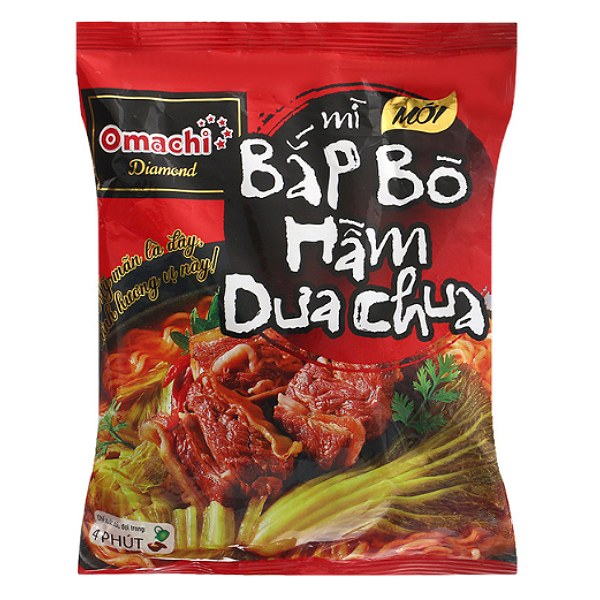 (Only Emartmall) Mì Omachi Bắp Bò Hầm Dưa Chua Gói 125G