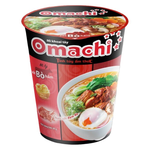 Mì Omachi Xốt Bò Hầm Ly 69G