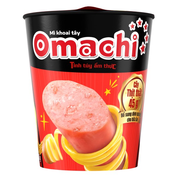 Mì Omachi Xốt Bò Hầm Thịt Thật Ly 113G