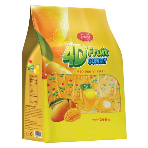 (Only Emartmall) Kẹo Dẻo Richy 4D Vị Xoài Gói 246G