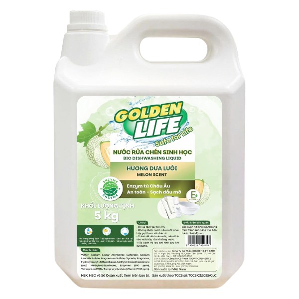 Nước Rửa Chén Golden Life Hương Dưa Lưới Bình 5Kg