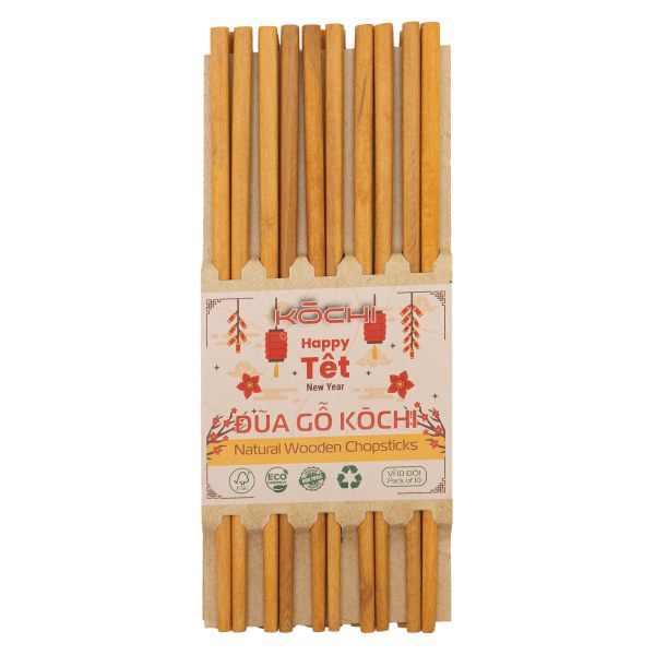 Bộ 10 Đôi Đũa Kochi Gỗ Cẩm Vàng