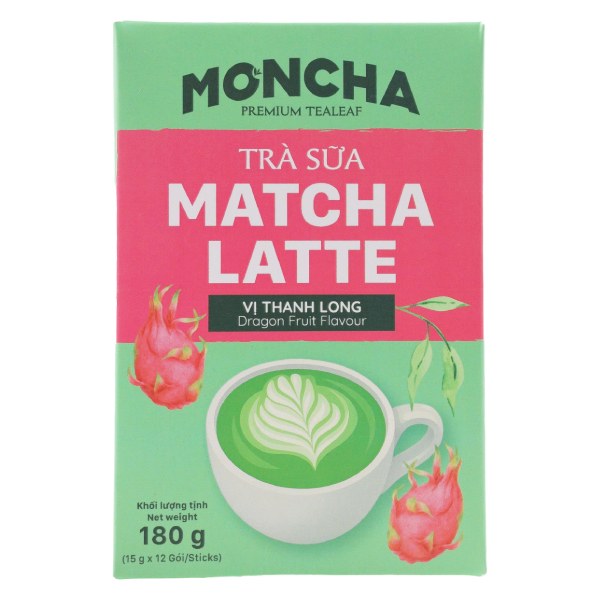 Trà Sữa Matcha Moncha Thanh Long Hộp 12 Gói*15G