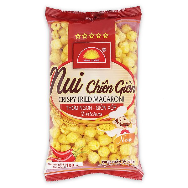 Nui Chiên Giòn Hùng Cường Vị Ớt Gói 100G