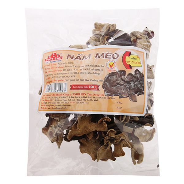Nấm Mèo Sấy Khô Việt San 100G