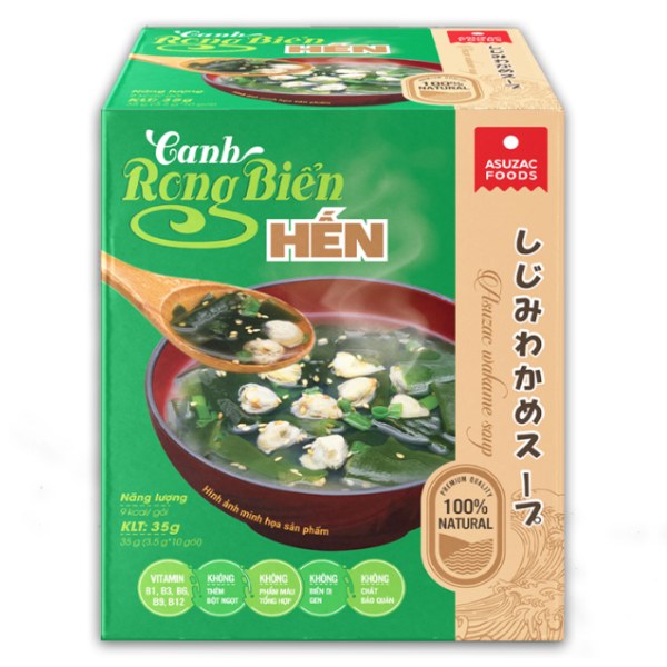 Canh Rong Biển Hến Asuzac Hộp 10Gói*3.5G