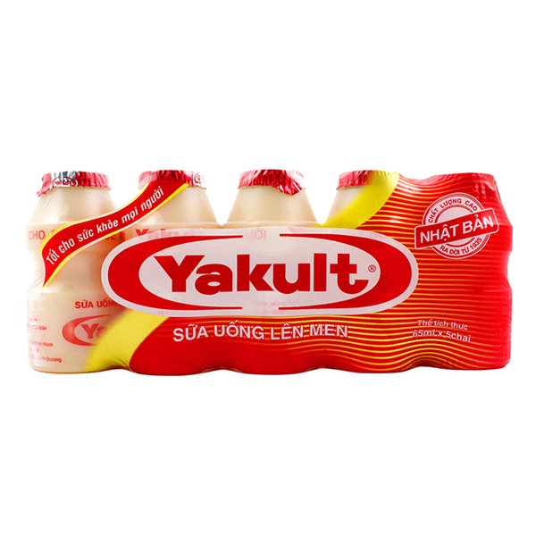 Lốc 5 Sữa Chua Uống Men Sống Yakult Tự Nhiên Chai Nhựa 65Ml