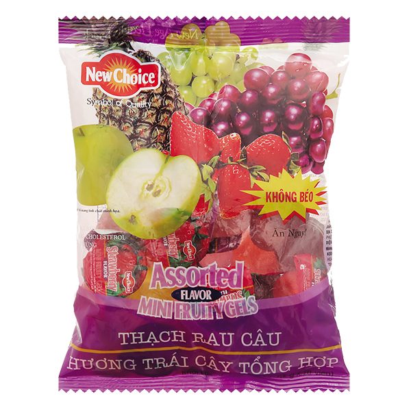 Rau Câu New Choice Assorted Trái Cây Tổng Hợp 4 Mùi Gói 300G