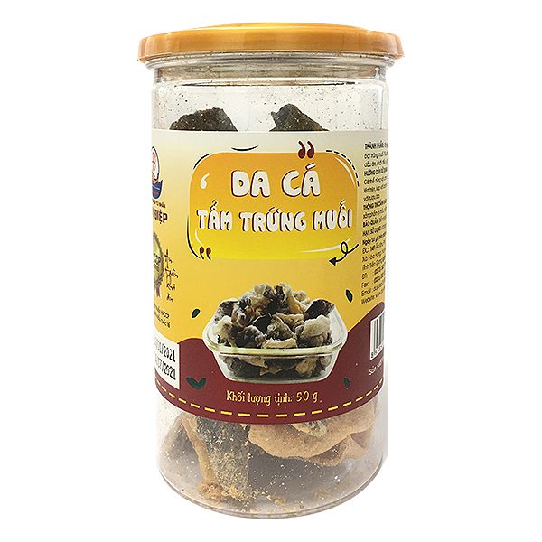 Da Cá Tẩm Trứng Muối Hũ 50G