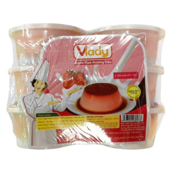 Lốc 6 Bánh Flan Vlady Dâu 54G