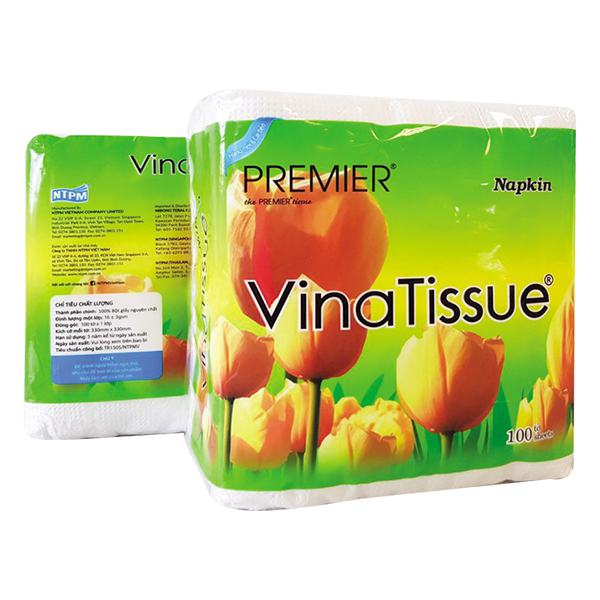 Khăn Ăn Premier VinaTissue 1 Lớp 100 Tờ